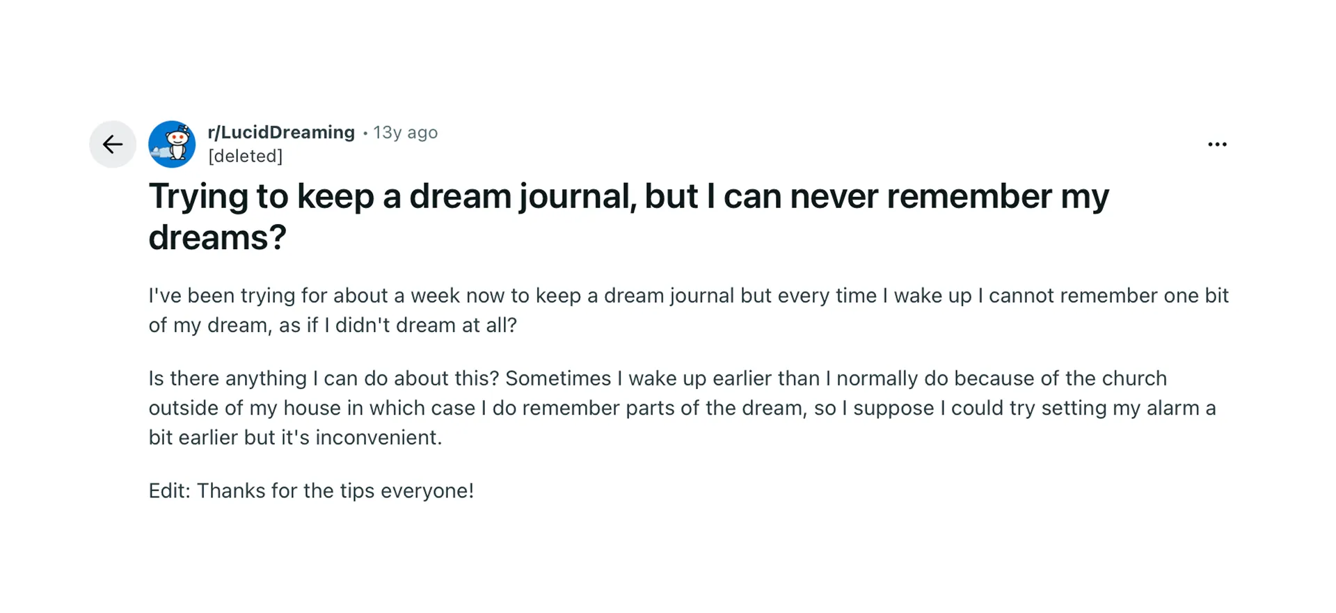 Dream journaling obstacles