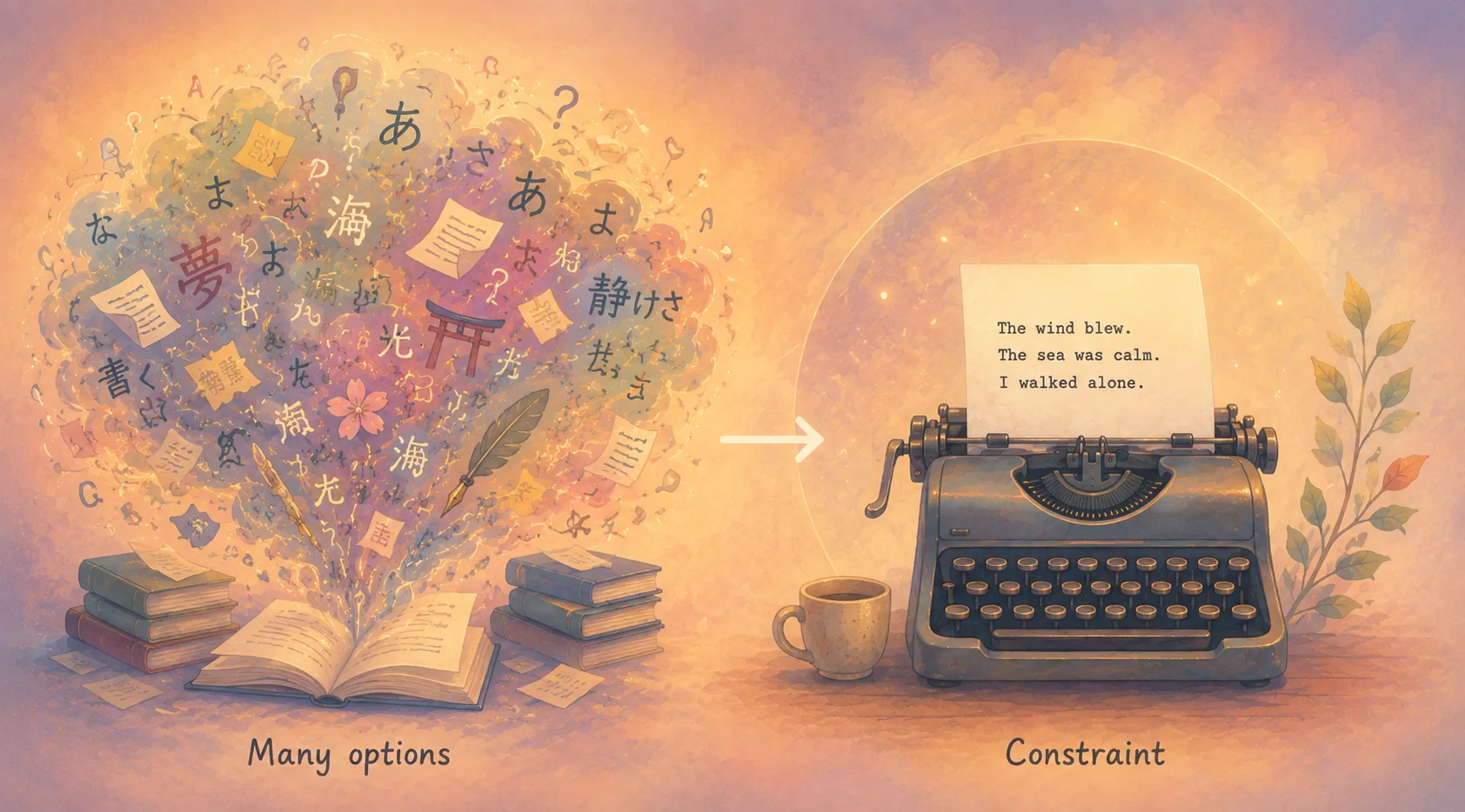 Beating writer's block with fewer options, from Murakami's typewriter to voice notes