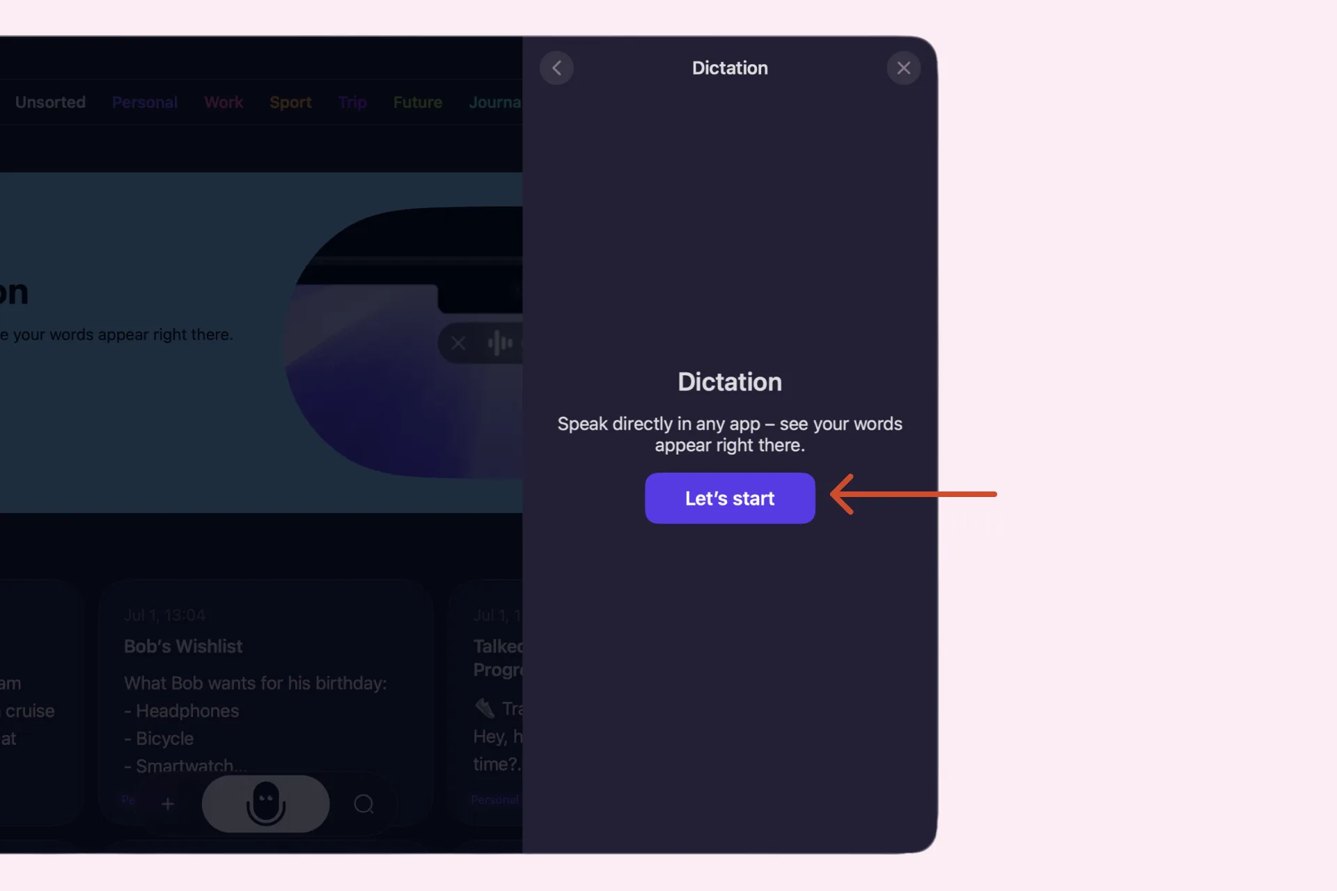 Find the Dictation section in Settings