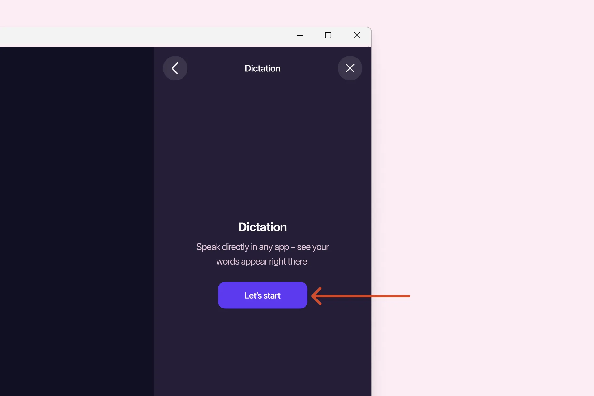 Open Settings and go to the Dictation section