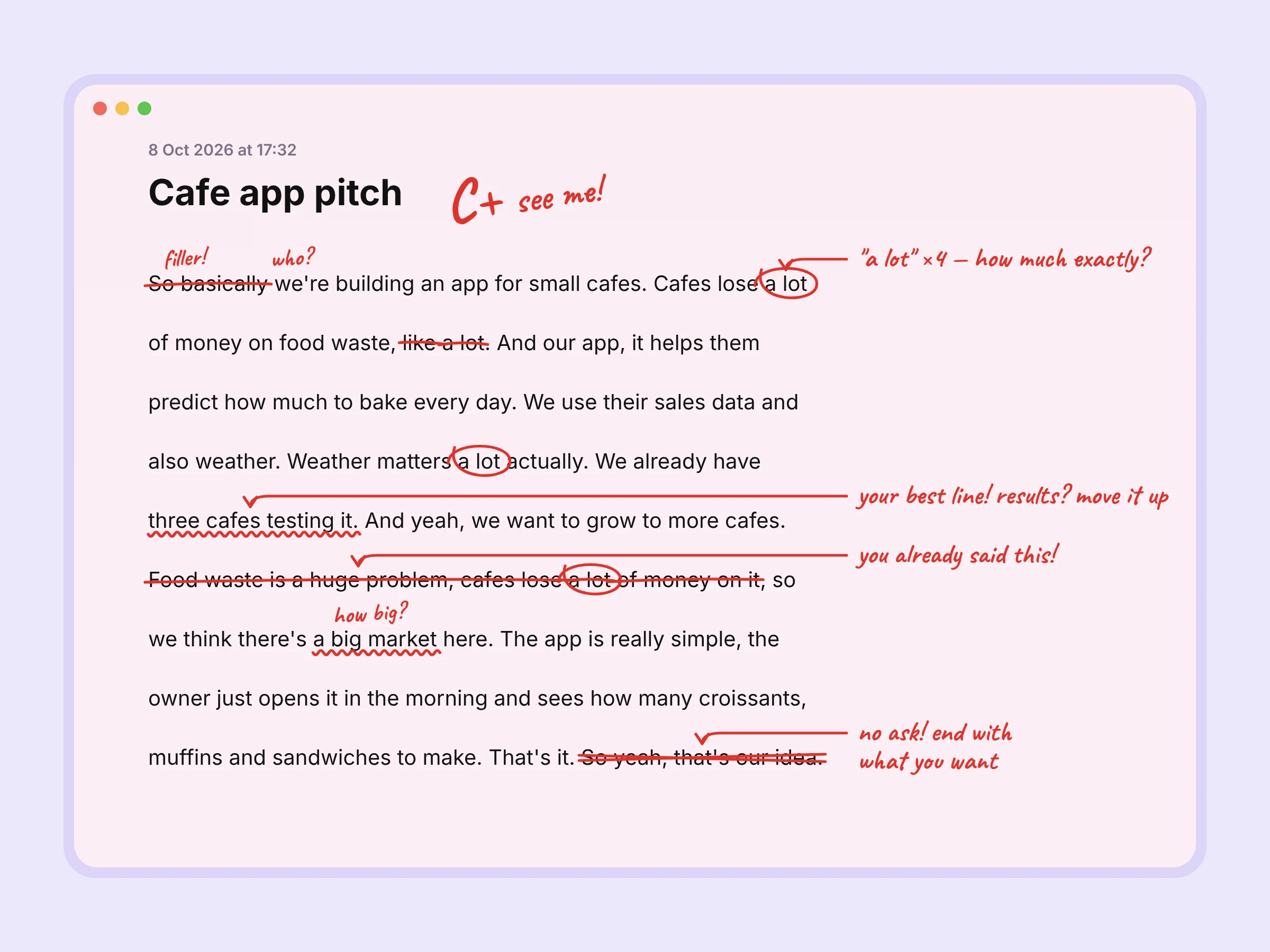 AI feedback on your pitch from Claude through Letterly MCP