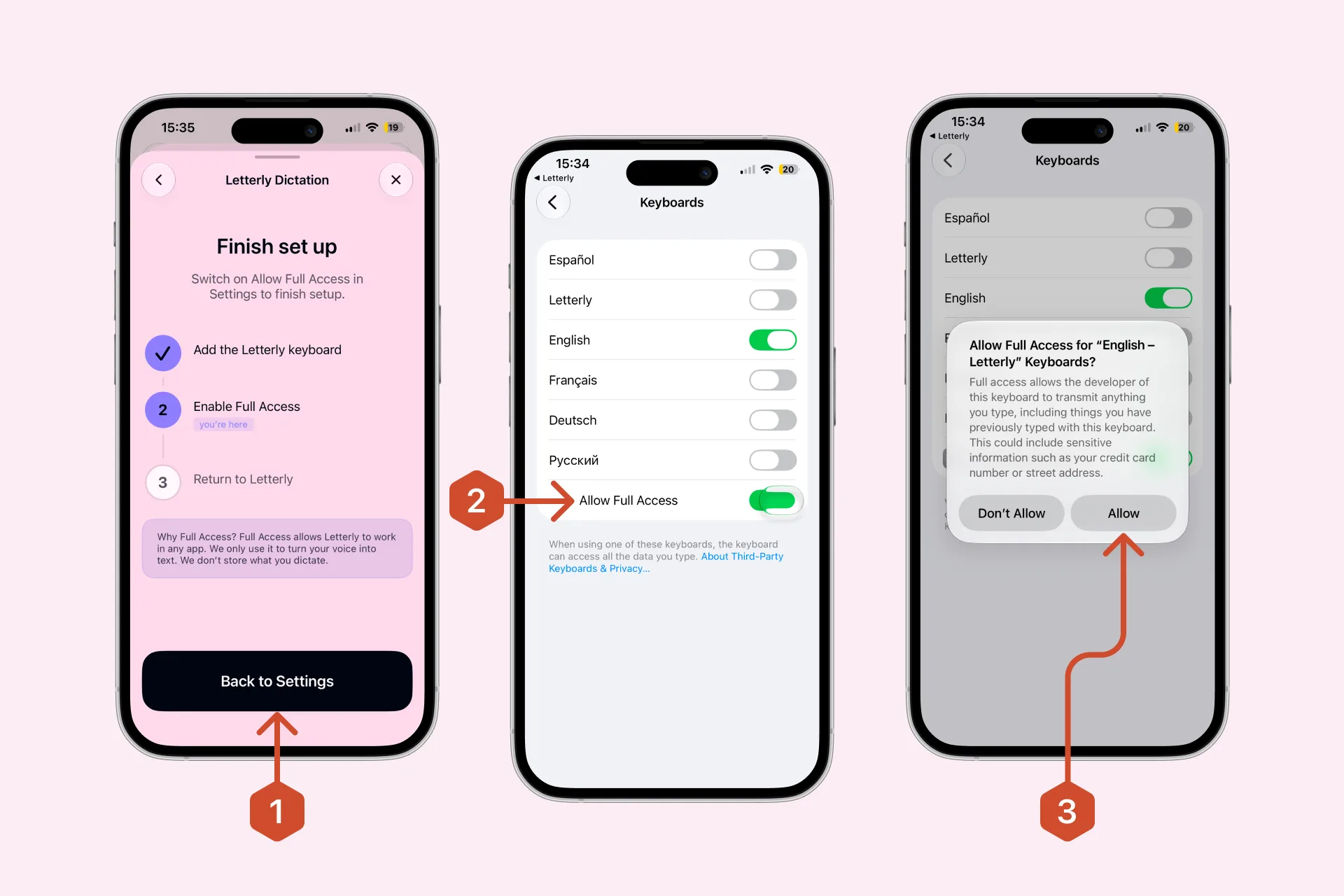 Enable Full Access for Letterly Keyboard