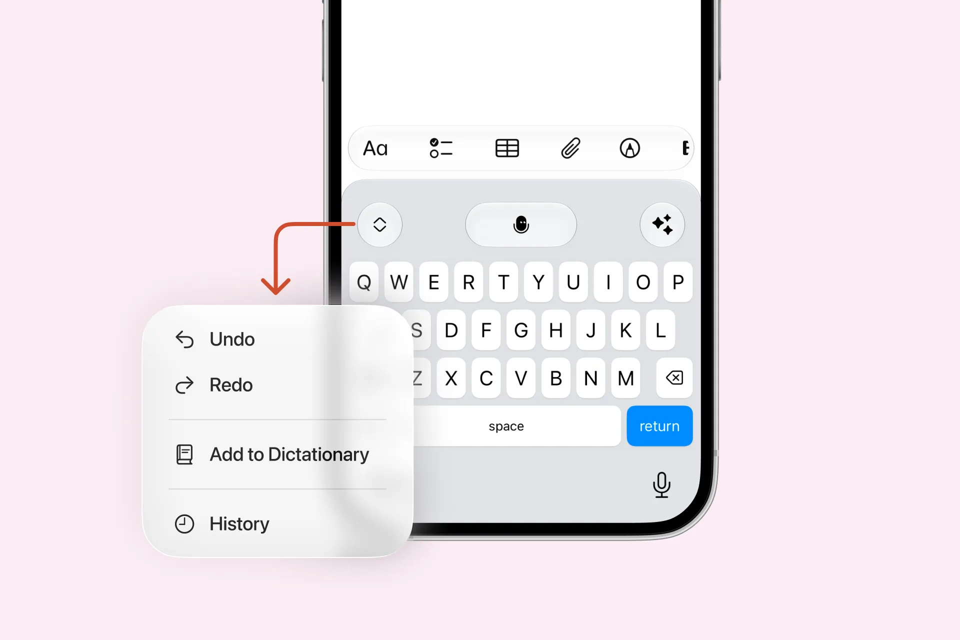Letterly Keyboard menu actions