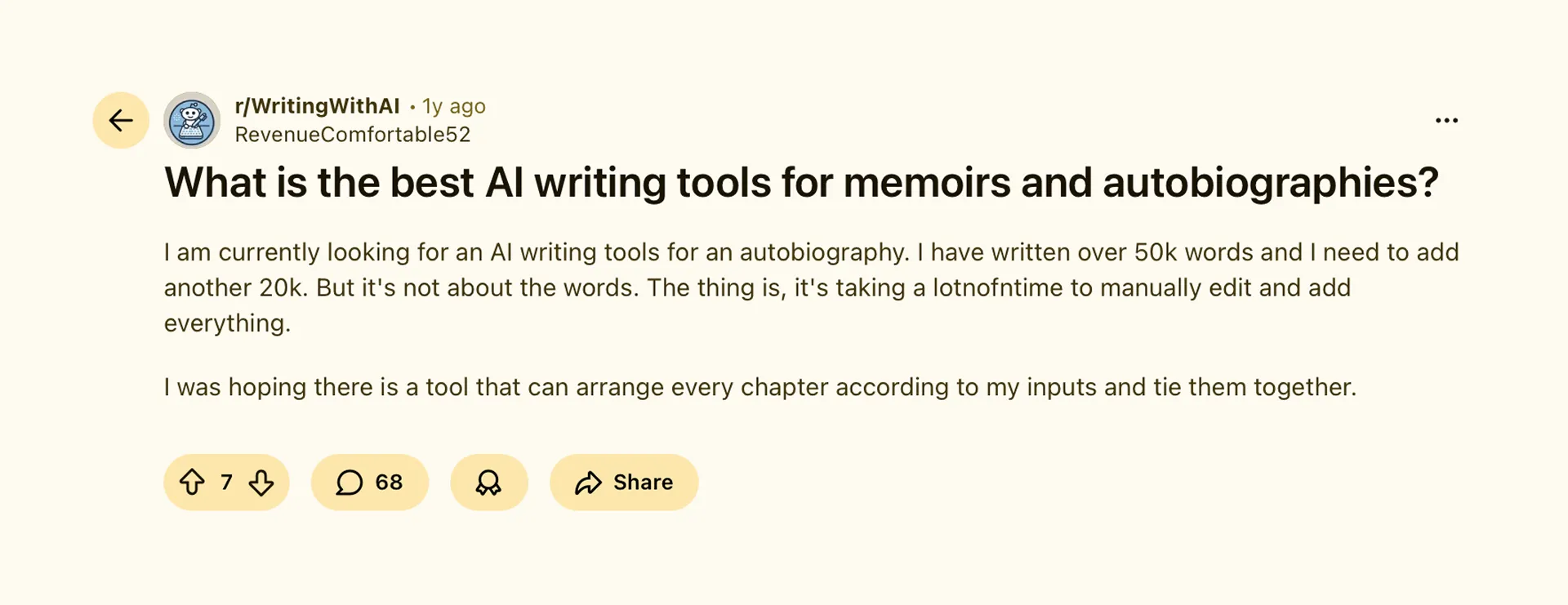 Discover AI support for memoir writing