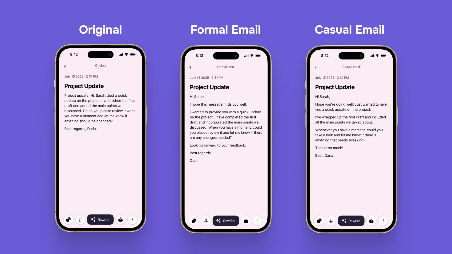 Casual Email vs Formal Email in Letterly