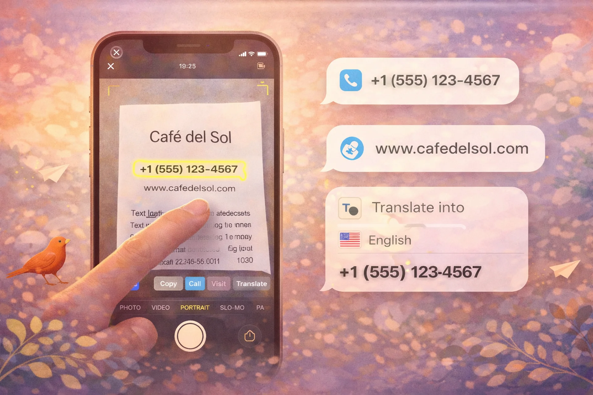 Copy text from photos into notes