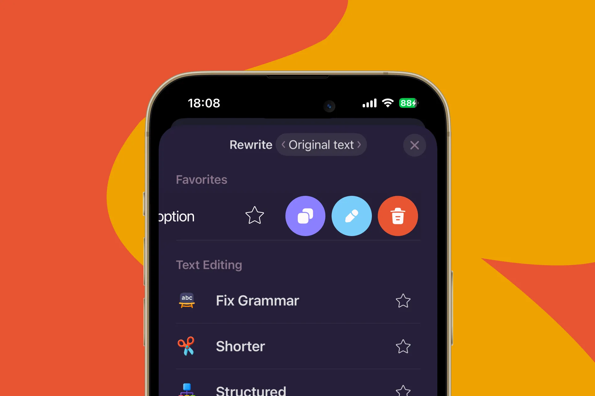 Tailor the rewrite options panel in Letterly