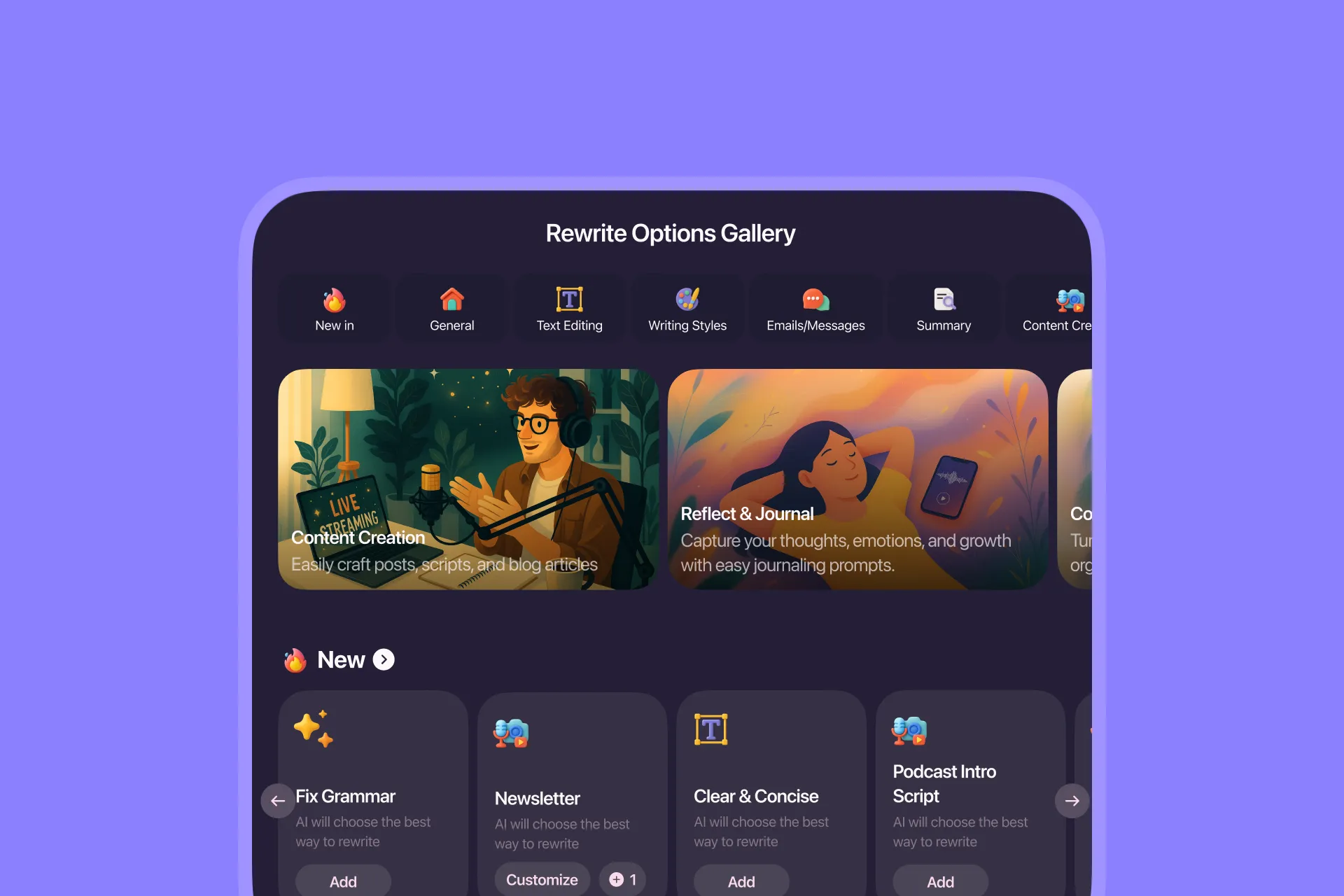 Get to know how to use Rewrite Options Gallery