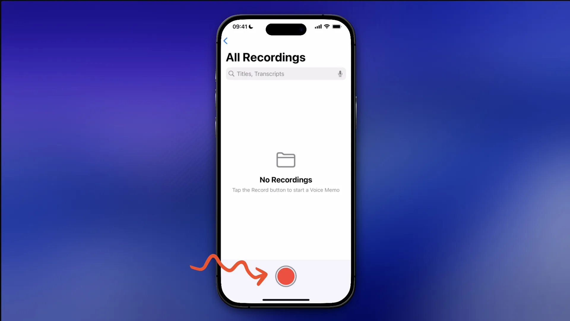 Tap the big red record button in the middle of the screen to start capturing your thoughts.