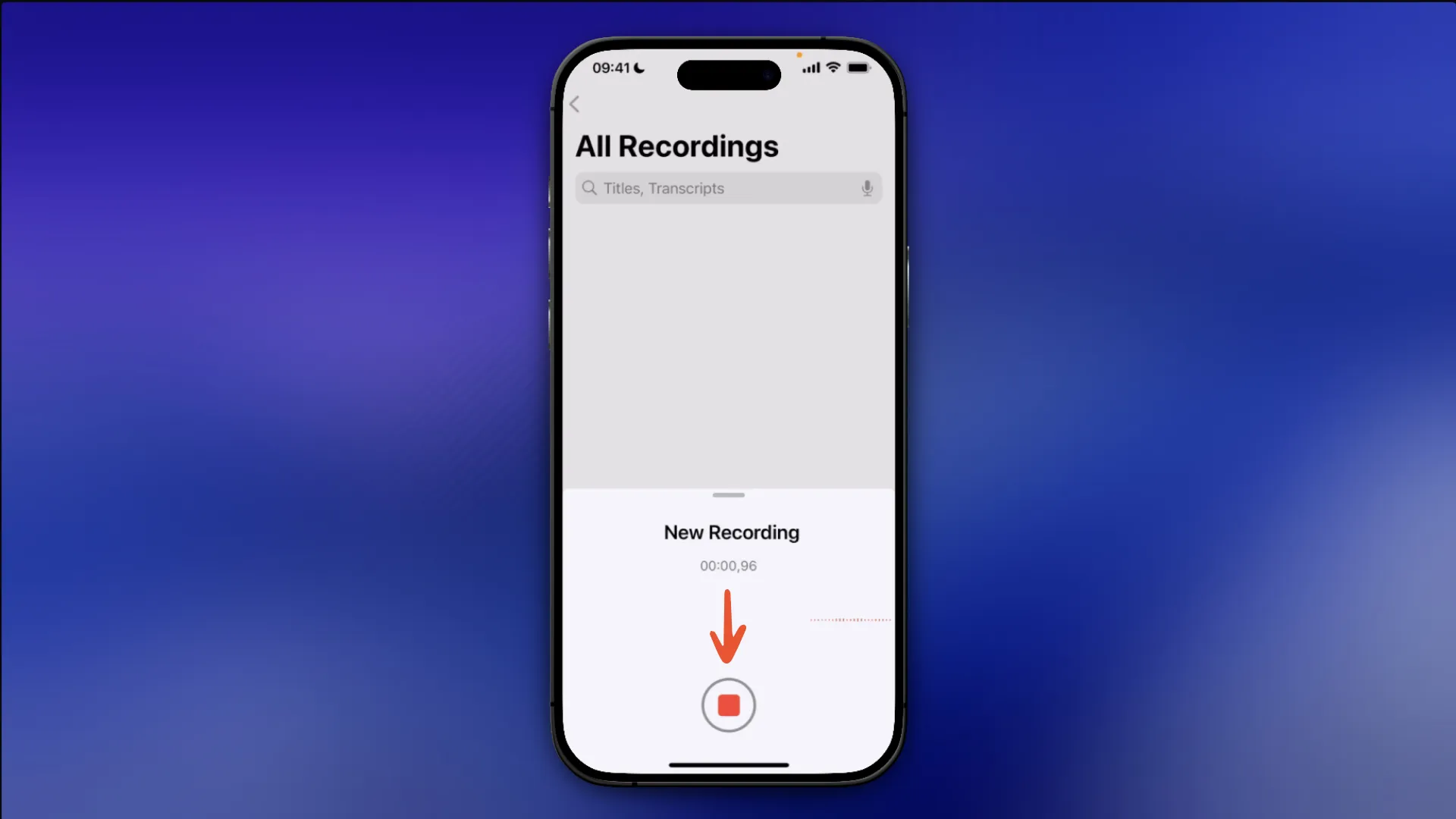 When you’re done, tap the same button to stop.