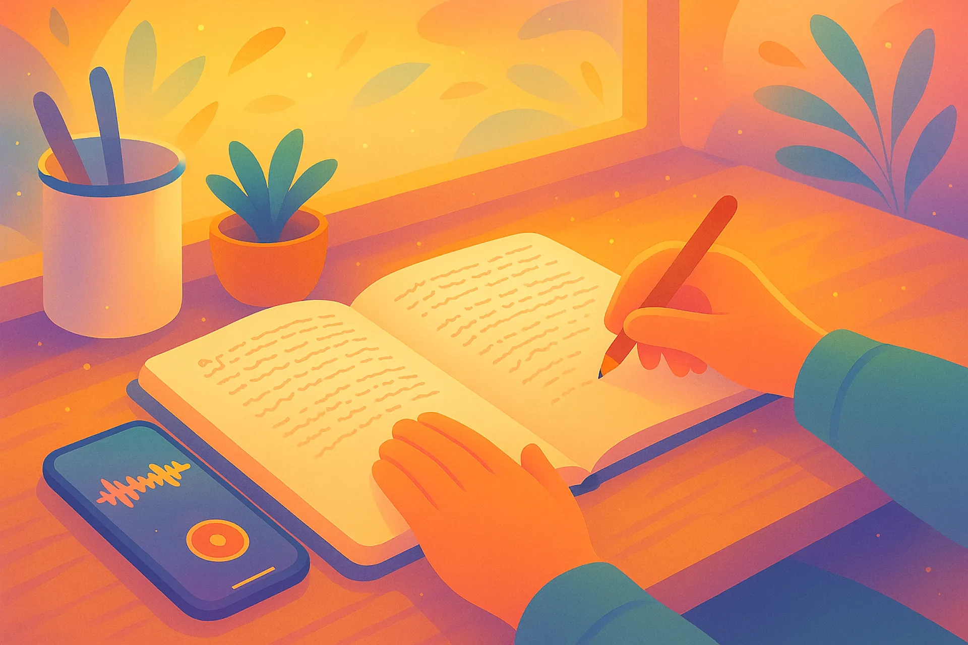 Use voice or typing journal for your thoughts organization.