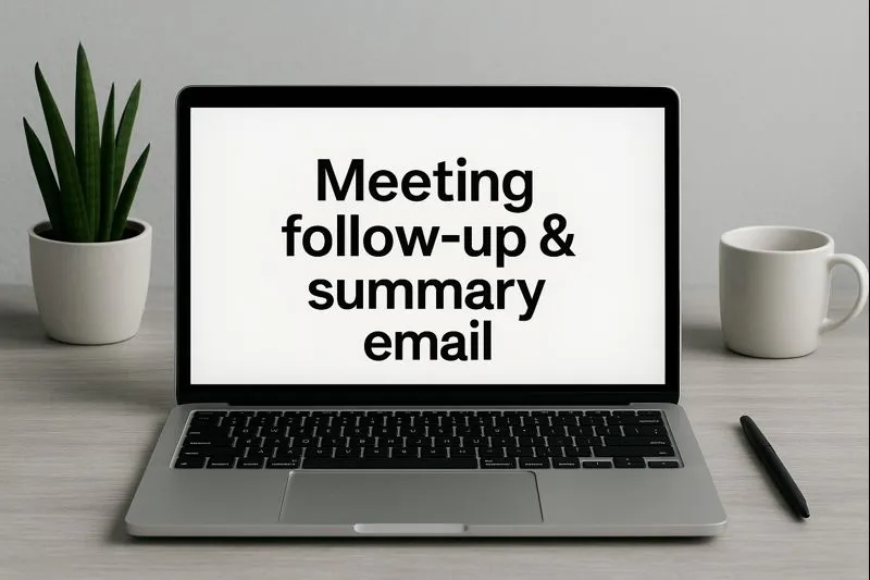 Meeting follow-up email illustration