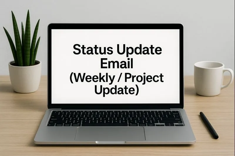 Status update email illustration