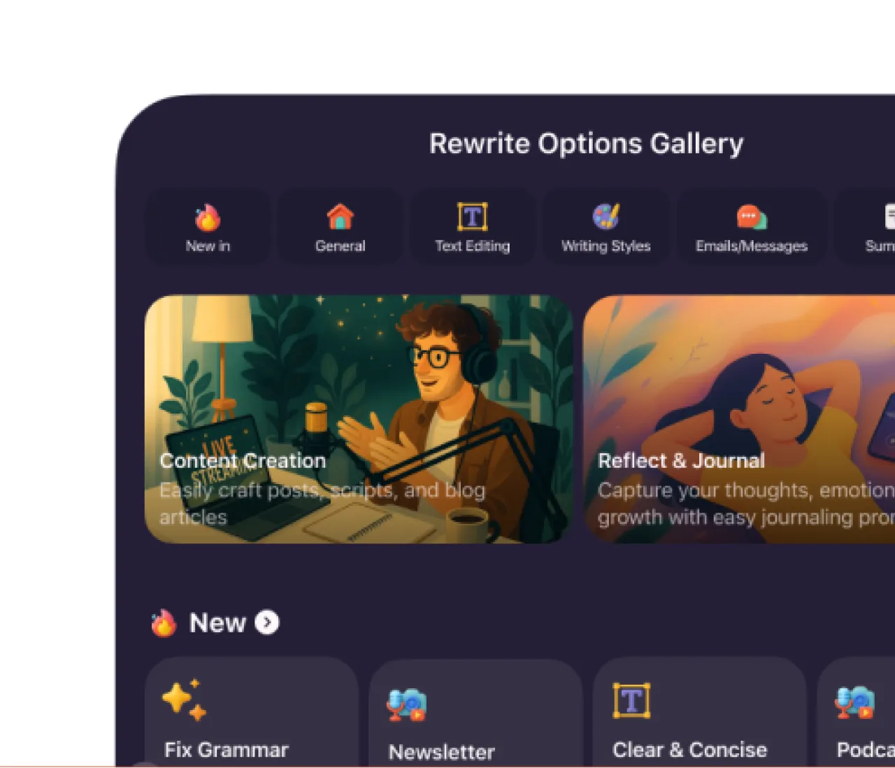 Rewrite options gallery